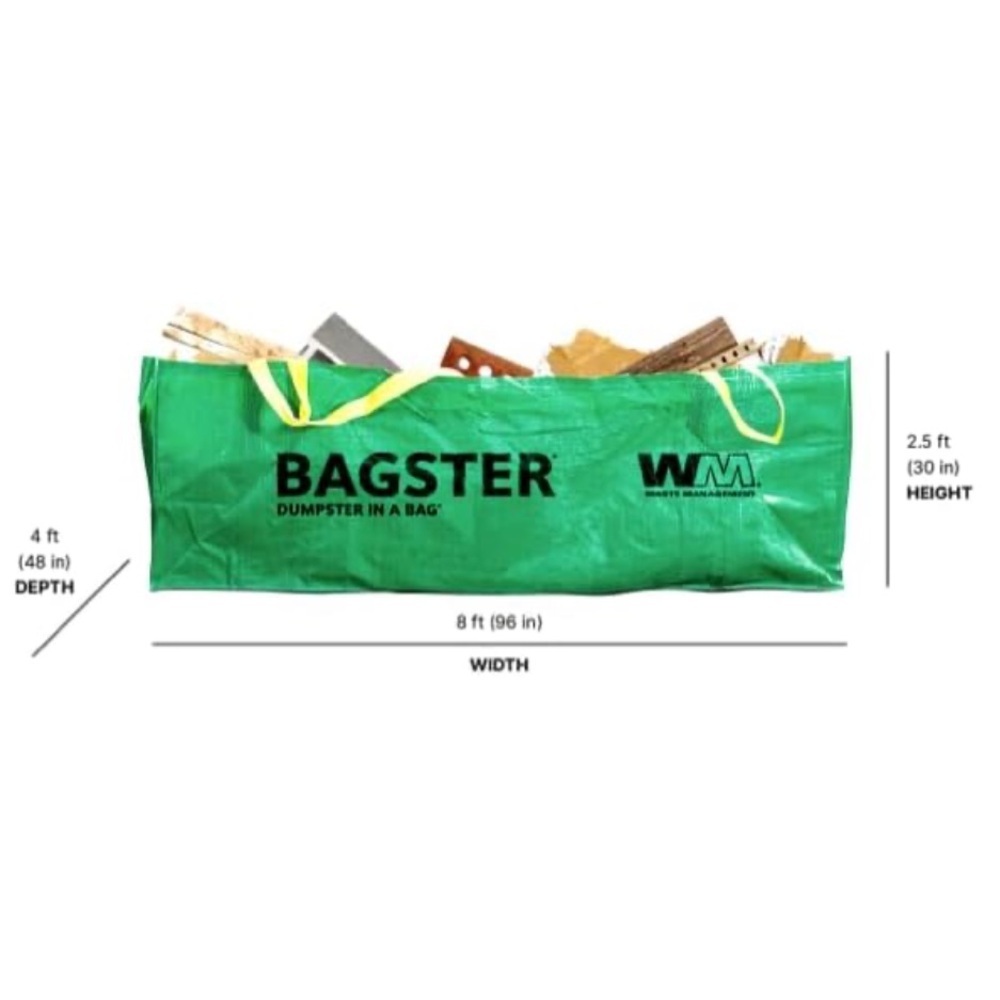 Bagster! Clean-Up! Holds 3,300 Pounds! Heavy Duty Trash Debris Bag - Picture 3 of 4